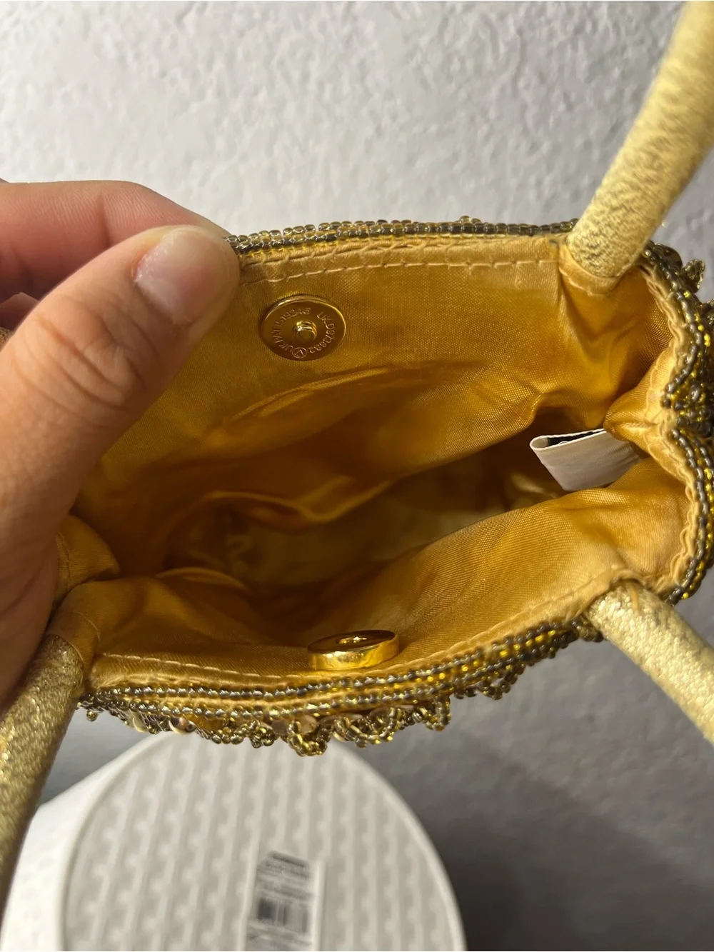 La Regale Gold Sequin Mini Tote